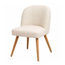 Ver mais imagens de Kit 2 Cadeiras de Jantar Nora com Estrutura de Madeira Estofado Bouclé Off White Sallar Home