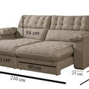 Ver imagem 3 de Sofá Retrátil e Reclinável Barcelona 210 Cm Veludo com Molas Ensacadas