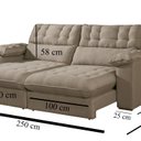 Ver imagem 3 de Sofá Retrátil e Reclinável Barcelona 250 Cm Veludo com Molas Ensacadas