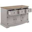 Ver imagem 2 de Balcão Buffet de Madeira Maciça com 3 portas e 3 Gavetas Cinza Lavado