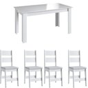 Ver imagem 2 de Conjunto Sala de Jantar Mesa Fixa com 4 Cadeiras Branco