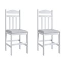 Ver imagem 7 de Conjunto Mesa de Jantar Mesa 4 Cadeiras Estofadas Moderno Amadeirado Branco