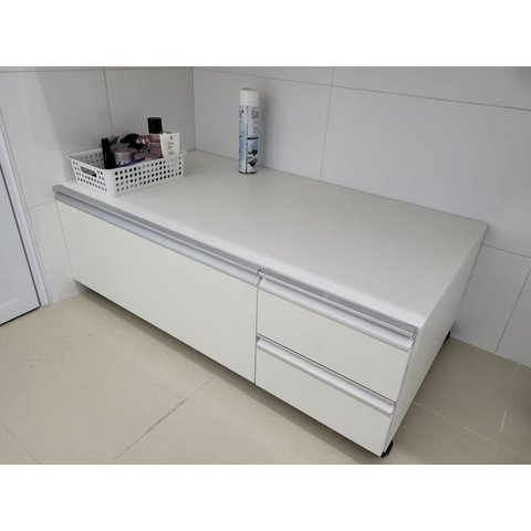 Balcão Gabinete Pia Banheiro Multiuso Com Rodízios 110cm:SERENA