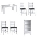 Ver imagem 2 de Conjunto Sala de Jantar Mesa Fixa com 4 Cadeiras Branco