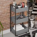 Ver imagem 2 de Carrinho Auxiliar para Salão de Beleza Industrial Liss M24 Grafite/preto - Mpozenato