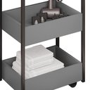 Ver imagem 6 de Carrinho Auxiliar para Salão de Beleza Industrial Liss M24 Grafite/preto - Mpozenato