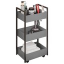 Ver imagem 1 de Carrinho Auxiliar para Salão de Beleza Industrial Liss M24 Grafite/preto - Mpozenato