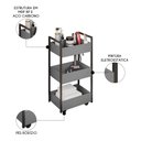 Ver imagem 3 de Carrinho Auxiliar para Salão de Beleza Industrial Liss M24 Grafite/preto - Mpozenato