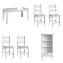 Ver imagem 2 de Conjunto Sala de Jantar Mesa Fixa com 4 Cadeiras Branco