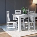 Ver imagem 1 de Conjunto Sala de Jantar Mesa Fixa com 4 Cadeiras Branco