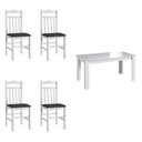 Ver imagem 2 de Conjunto Sala de Jantar Mesa Fixa com 4 Cadeiras Branco