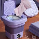 Ver imagem 1 de Mini Máquina de Lavar Roupa Dobrável Portátil 6,5 Litros Cor Roxo