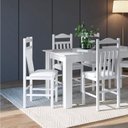 Ver imagem 1 de Conjunto Sala de Jantar Mesa Fixa com 4 Cadeiras Branco