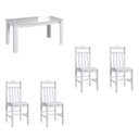 Ver imagem 2 de Conjunto Sala de Jantar Mesa Fixa com 4 Cadeiras Branco