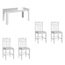 Ver imagem 2 de Conjunto Sala de Jantar Mesa Fixa com 4 Cadeiras Branco