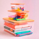 Ver imagem 6 de Caixa Organizadora com Tampa Bambu 27,2 X 19,2 Cm Cristal Idealle Eco Paramount 1766