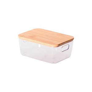 Caixa Organizadora com Tampa Bambu 27,2 X 19,2 Cm Cristal Idealle Eco Paramount 1766