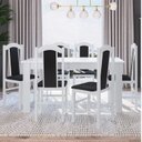 Ver imagem 1 de Conjunto Sala de Jantar Mesa Fixa com 6 Cadeiras Branco