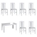 Ver imagem 2 de Conjunto Sala de Jantar Mesa Fixa com 6 Cadeiras Branco