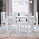 Ver imagem 1 de Conjunto Sala de Jantar Mesa Fixa com 6 Cadeiras Branco