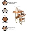 Ver imagem 2 de Kit 2 Mesas Laterais Lile com Tampo Mdf 25mm e Pés de Ferro para Sala e Quarto Jequitiba