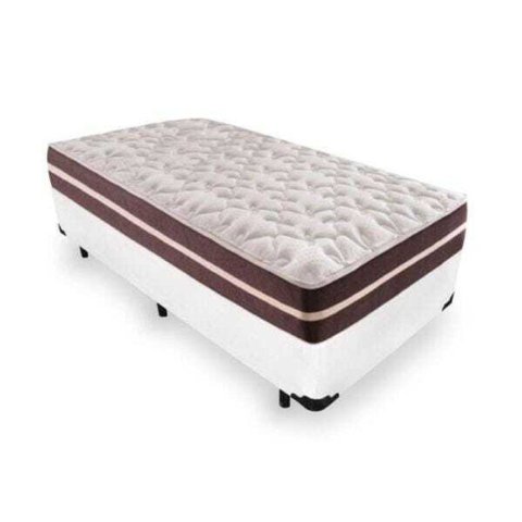 Cama Box Solteiro Sintético + Colchão de Molas - Anjos - Classic Superlastic 88cm Branco