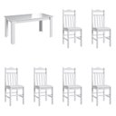 Ver imagem 2 de Conjunto Sala de Jantar Mesa Fixa com 6 Cadeiras Branco