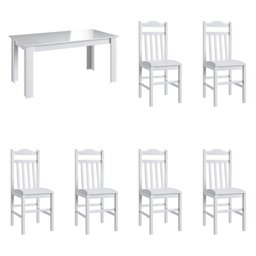 Conjunto Sala de Jantar Mesa Fixa com 6 Cadeiras - 2