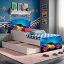 Ver imagem 2 de Mini Cama Livia com Cama Auxiliar Mdf 153x79 Cm Azul Decmade