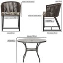 Ver imagem 2 de Mesa com 6 Cadeiras de Jantar Roma 120cm e Noronha em Alumínio Preto Corda Náutica Estofado 6 Trama