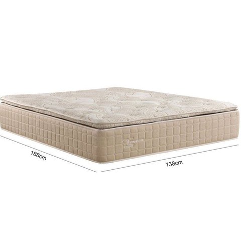 Colchão Casal Veneza One Face Pillow Top Americano Molas Ensacadas 138x35x188 Colchões Sensor Bege