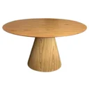 Ver imagem 1 de Mesa de Jantar Cone Oval 120x80 cm Tampo Madeira Freijó Base Madeira Freijó