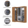 Quarto Modulado de Canto Madrid com 5 Portas e 2 Gavetas Maxel - 4