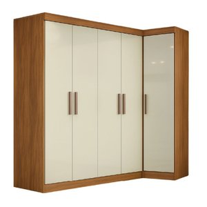 Quarto Modulado de Canto Madrid com 5 Portas e 2 Gavetas Maxel
