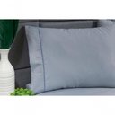 Ver imagem 2 de Jogo Lençol 400 Fios Ponto Palito Cama Solteiro 2pçs Poliéster - Cinza