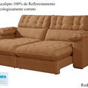 Ver imagem 5 de Sofá Retrátil e Reclinável Barcelona 210 Cm Veludo com Molas Ensacadas Cobre Terracota