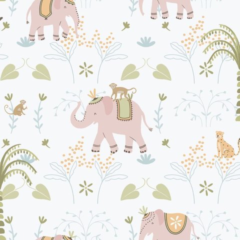Papel de Parede Enzo Elefante Rosa 285-1