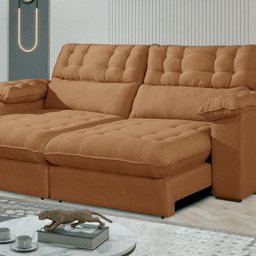 Sofá Retrátil e Reclinável Barcelona 230 Cm Veludo com Molas Ensacadas - 1