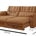 Ver imagem 3 de Sofá Retrátil e Reclinável Barcelona 230 Cm Veludo com Molas Ensacadas