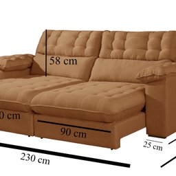 Sofá Retrátil e Reclinável Barcelona 230 Cm Veludo com Molas Ensacadas - 3