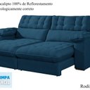 Ver imagem 5 de Sofá Retrátil e Reclinável Barcelona 210 Cm Veludo com Molas Ensacadas Azul Marinho