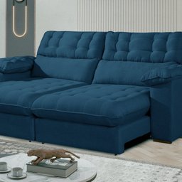 Sofá Retrátil e Reclinável Barcelona 230 Cm Veludo com Molas Ensacadas - 1