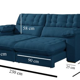 Sofá Retrátil e Reclinável Barcelona 230 Cm Veludo com Molas Ensacadas - 3