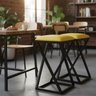 Conjunto 2 Bancos Banqueta Baixa Bistro Cozinha Americana Gourmet Estrutura Metalon:amarelo - 2