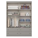 Ver imagem 2 de Guarda Roupa Infantil Mississipi 4 Portas Cinza – Henn