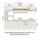 Ver imagem 4 de Armário de Cozinha Completa 100% MDF 250cm Branco Smart Madesa 01