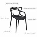 Ver imagem 3 de Cadeira para Mesa de Jantar Napoli Empilhável Plástico PP Preto - Sallar Home