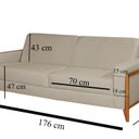 Ver imagem 3 de Sofá Living 176cm Veludo com Molas e Pés em Madeira Tokio