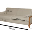 Ver imagem 3 de Sofá Living 196cm Veludo com Molas e Pés em Madeira Tokio