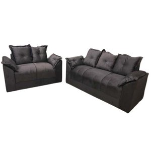 Conjunto de Sofá 2 e 3 Lugares Paris Suede Marrom